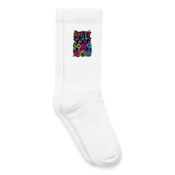Faire la fête comme si c’était les années 80 - Chaussettes de tennis bio enfant - blanc - Droite