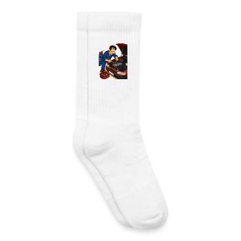 Animated mechanic on the engine - Kids Tennis Socks - white - Right