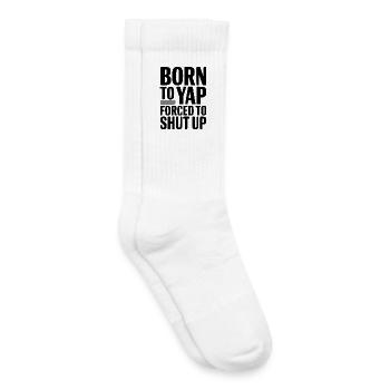 Born To Yap Forced To Shut Up - Kids Tennis Socks - white - Right