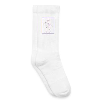 Kissing mouths in rainbow frame - Kids Tennis Socks - white - Right