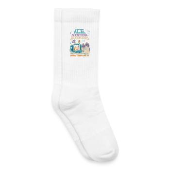 Eisstation Wochenende Winter Humor - Kids Tennis Socks - white - Right