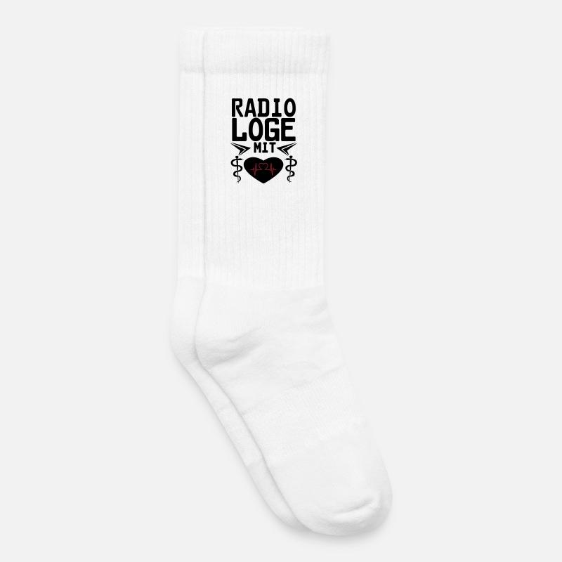 Radiologe mit Herz Geschenk - Kinder Tennissocken - Weiß