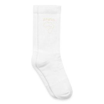 Afrika Silhouette mit Goldrand Afrika Africa  - Kinder Tennissocken - Weiß - Rechts