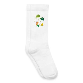 herbstliche Ginkgo Blätter teilweise nur Outlines - Kinder Tennissocken - Weiß - Rechts