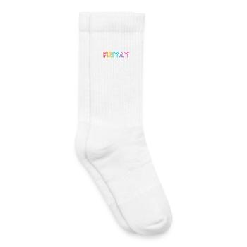 Friyay Bunt - Célébrons le week-end - Chaussettes de tennis bio enfant - blanc - Droite