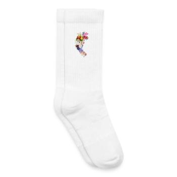 Cœur anatomique floral - Chaussettes de tennis bio enfant - blanc - Droite