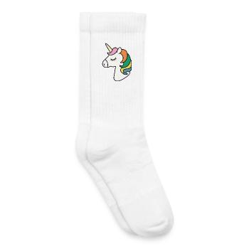 Licorne - Chaussettes de tennis bio enfant - blanc - Droite