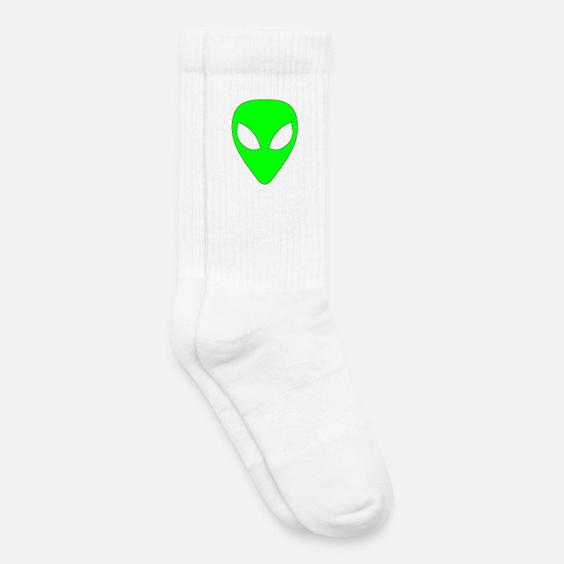 Alien - Hellgrün - Kinder Tennissocken - Weiß