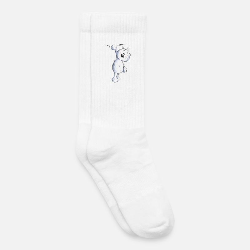 Drolliger Kleiner Bär I Wildtier Comic - Kinder Tennissocken - Weiß