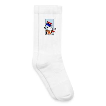 Vache avec drapeau néerlandais - Chaussettes de tennis bio enfant - blanc - Droite