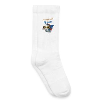 Pencil shark in ocean adventure - Kids Tennis Socks - white - Right
