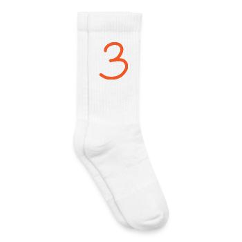 3 Nummer drei Zahl Geburtstag - Kinder Tennissocken - Weiß - Rechts