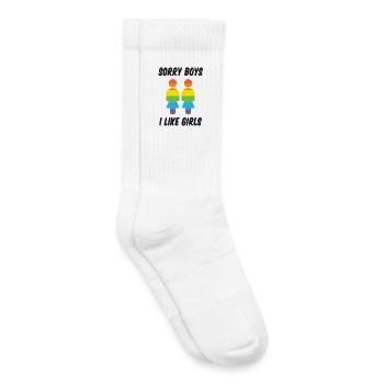 Sorry Boys I Like Girls - Kids Tennis Socks - white - Right