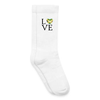 Herz mit Jamaika-Flagge: Distressed - Kinder Tennissocken - Weiß - Rechts