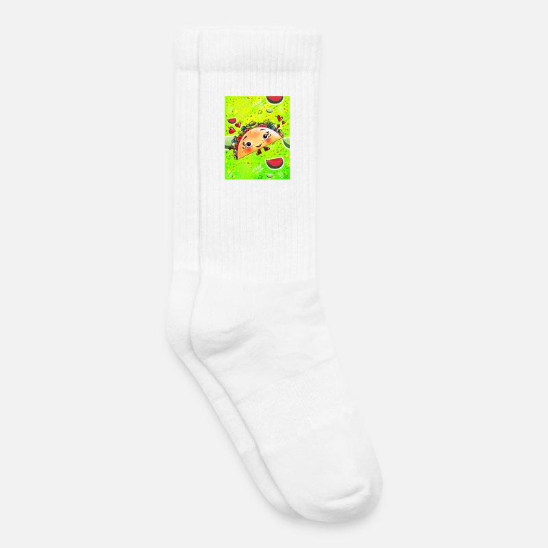 Fröhlicher Taco - Kinder Tennissocken - Weiß