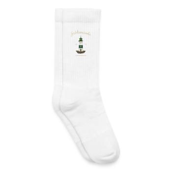 Leuchtturm Schleimünde, Lotseninsel Ostsee - Kinder Tennissocken - Weiß - Rechts