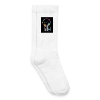 Les écouteurs restent calmes et se détendent - Cool Design - Chaussettes de tennis bio enfant - blanc - Droite