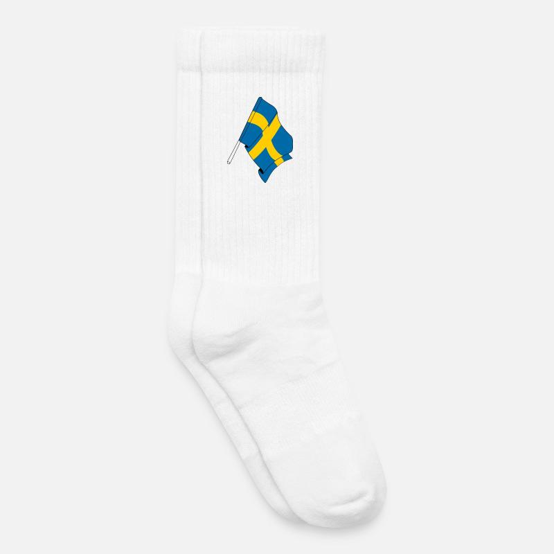 Flagge: Schweden - Kinder Tennissocken - Weiß