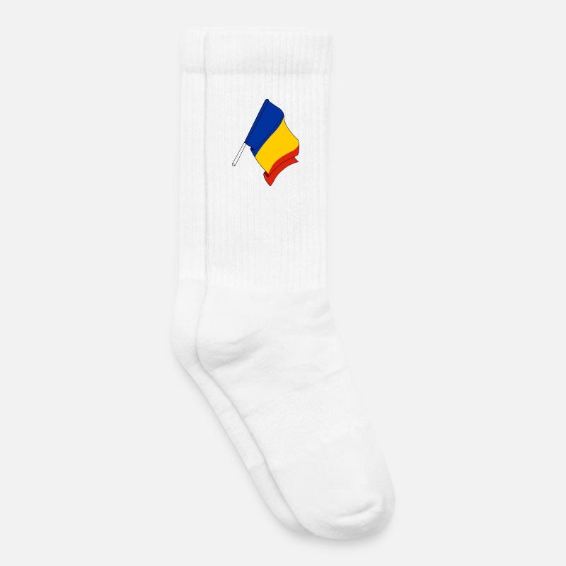 Flagge Rumänien - Kinder Tennissocken - Weiß