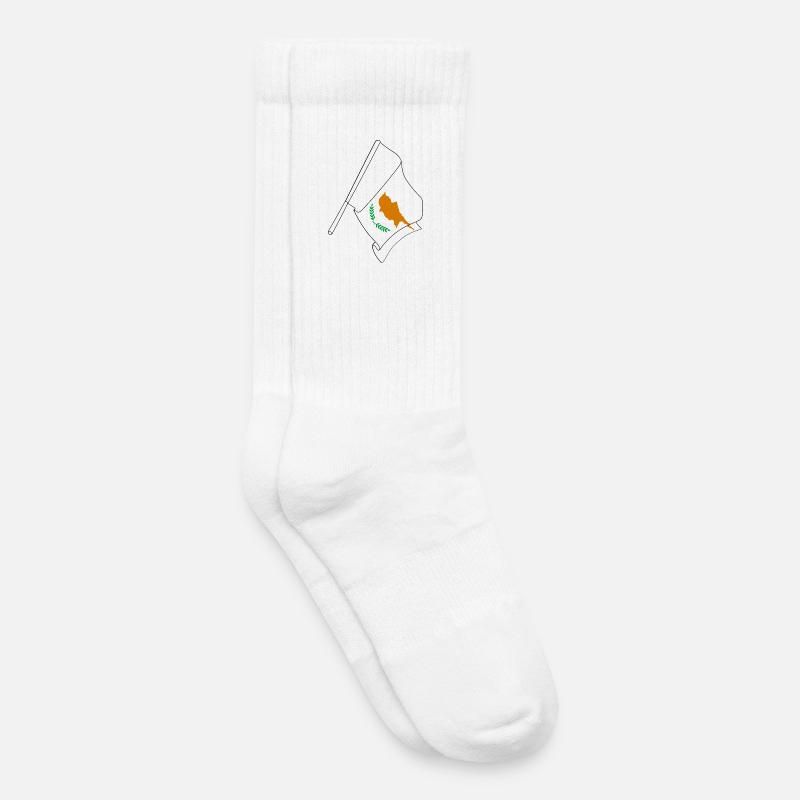 Flagge Zypern - Kinder Tennissocken - Weiß
