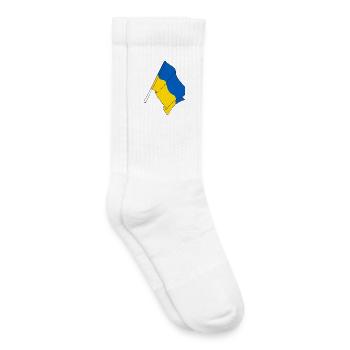 Drapeau Ukraine - Chaussettes de tennis bio enfant - blanc - Droite