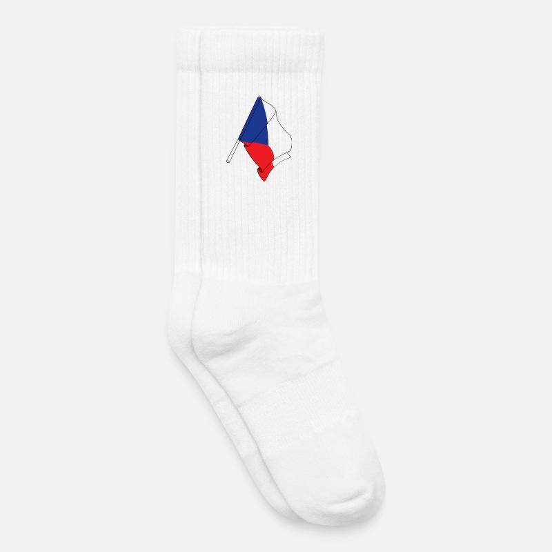 Flagge der Tschechischen Republik - Kinder Tennissocken - Weiß