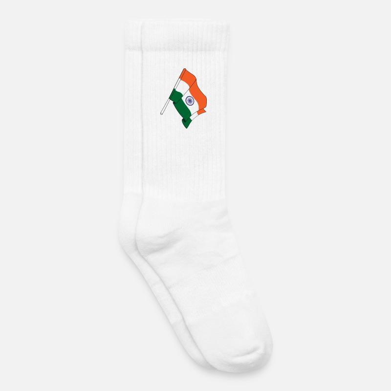 Flagge Indien - Kinder Tennissocken - Weiß