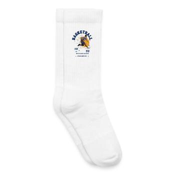 Illustration dynamique de joueur de basket-ball - Chaussettes de tennis bio enfant - blanc - Droite