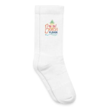 Plage s’il vous plaît - Chaussettes de tennis bio enfant - blanc - Droite