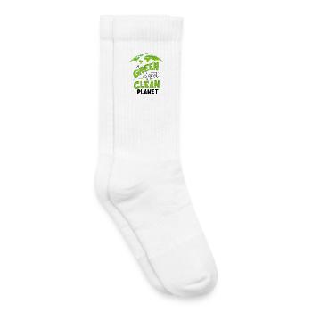 Umweltfreundliches grünes, sauberes Erddesign - Kinder Tennissocken - Weiß - Rechts