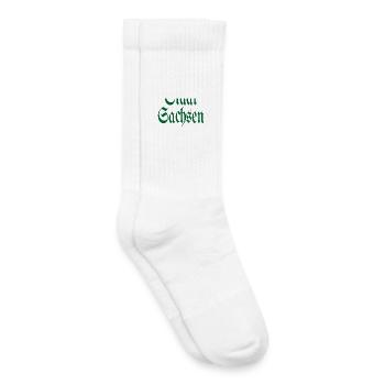 Land libre de Saxe blanc vert maison - Chaussettes de tennis bio enfant - blanc - Droite