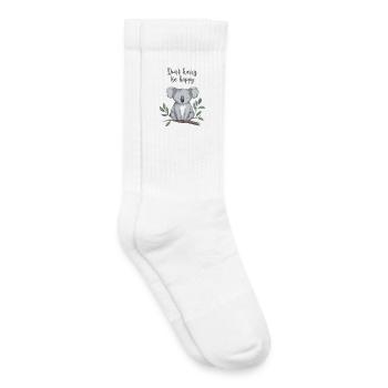 Don't Hurry, Be Happy - Aquarell Koala - Kinder Tennissocken - Weiß - Rechts