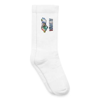 Watercolor Map Albania - Kids Tennis Socks - white - Right