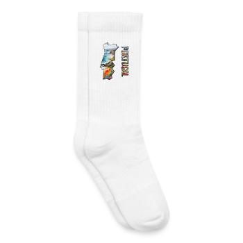 Watercolor Map Portugal - Kids Tennis Socks - white - Right
