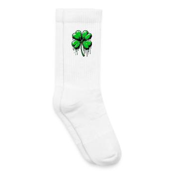 Trèfle à quatre feuilles - Chaussettes de tennis bio enfant - blanc - Droite