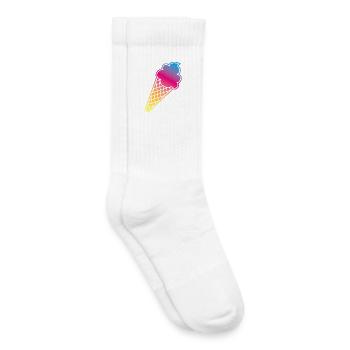 Eis Rahmen Verlauf farbenfroh Sommer Eiswaffel Ice - Kinder Tennissocken - Weiß - Rechts