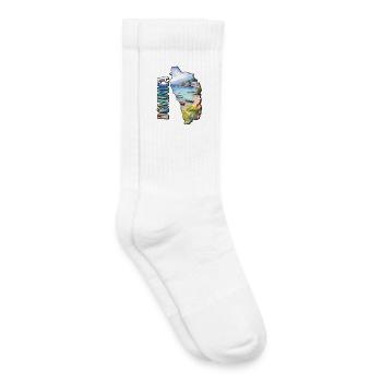 Aquarell Landkarte Dominica - Kinder Tennissocken - Weiß - Rechts