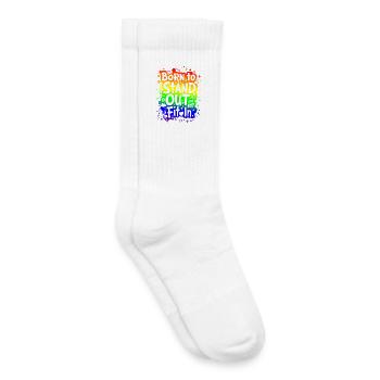 BORN TO STAND OUT, NOT FIT IN - Kids Tennis Socks - white - Right