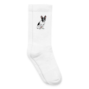 Chien Bouledogue Français - Chaussettes de tennis bio enfant - blanc - Droite