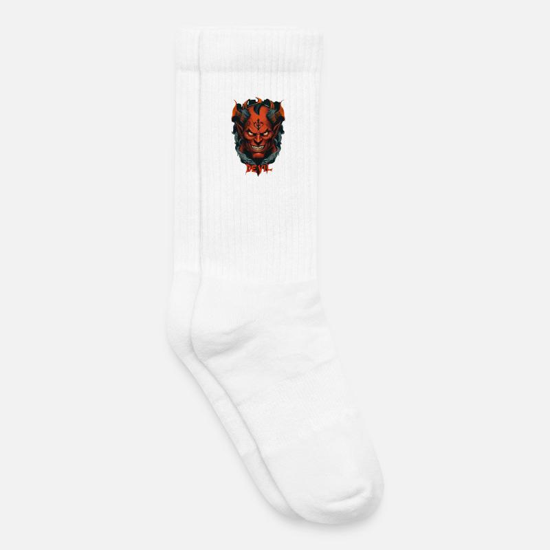 Devil - Chaussettes de tennis bio enfant - blanc