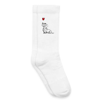 Rauhaa dachshund with heart, dachshund with heart. - Kids Tennis Socks - white - Right