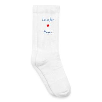 MAMAN. FÊTE DES MÈRES. COEUR. FÊTE. BONNE FÊTE - Chaussettes de tennis bio enfant - blanc - Droite