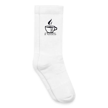 Minimalistisches Kaffeetassen-Illustrations-T-Shirt - Kinder Tennissocken - Weiß - Rechts