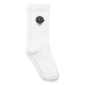 Fleur de lotus foncé avec dégradé et effet - Chaussettes de tennis bio enfant - blanc - Droite