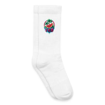 Fraîcheur Tropicale îles de la pastèque - Chaussettes de tennis bio enfant - blanc - Droite