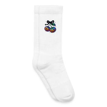Citrouilles cerise iridescentes, Citrouilles d’Halloween - Chaussettes de tennis bio enfant - blanc - Droite