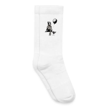 Girl with balloon - Kids Tennis Socks - white - Right