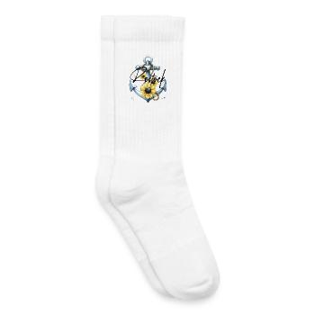 Meeresanker mit Sonnenblumenmotiven - Kinder Tennissocken - Weiß - Rechts