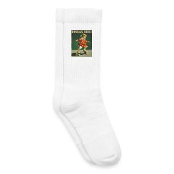 Rebellious skateboard girl - Kids Tennis Socks - white - Right