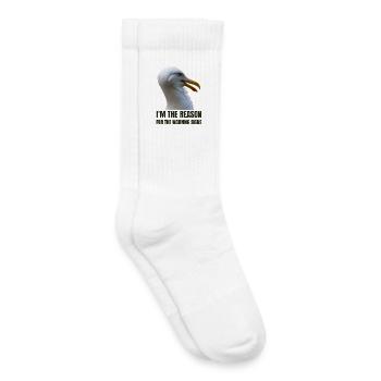Skurrile Möwe mit fettem Text - Kinder Tennissocken - Weiß - Rechts